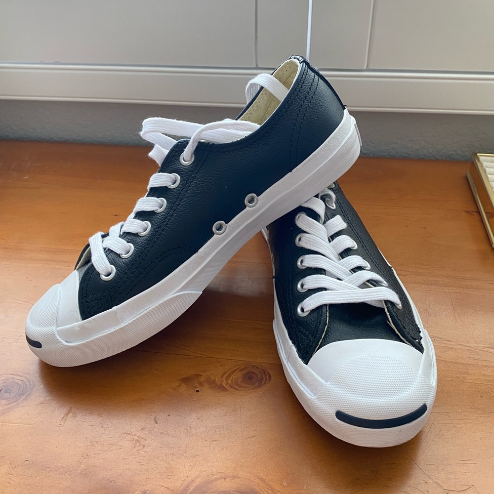 leather converse X Jack Purcell